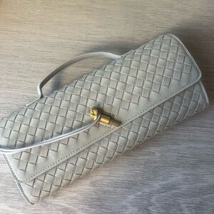 Suede-effect Woven Clutch